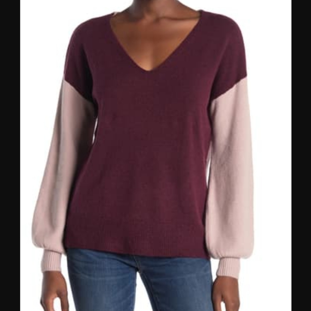 14th & Union V-neck Colorblock Sweater.